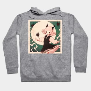 Paper Illustration of Devil Girl Hoodie